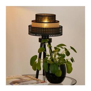 BRILAGI - Stolní lampa DAKOTA LUNETA 1xE27/15W/230V černá/ratan 607896 obraz