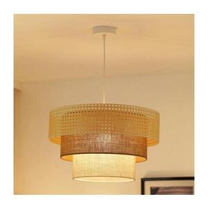 BRILAGI - Lustr na lanku CEDAR LUNETA 1xE27/15W/230V pr. 45 ratan/hnědá/krémová 607902 obraz