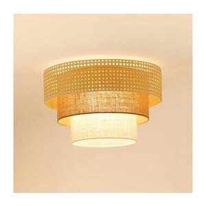 BRILAGI-Stropní svítidlo CEDAR LUNETA 1xE27/15W/230V pr. 45 ratan/hnědá/krémová 607926 obraz