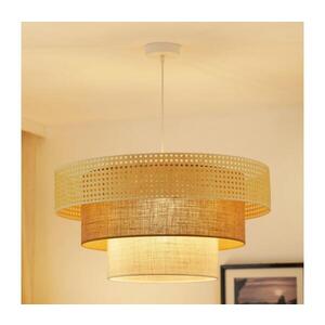 BRILAGI - Lustr na lanku CEDAR LUNETA 1xE27/15W/230V pr. 60 ratan/hnědá/krémová 607933 obraz