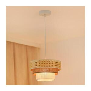 BRILAGI - Lustr na lanku CEDAR LUNETA 1xE27/15W/230V pr. 25 ratan/hnědá/krémová 607957 obraz