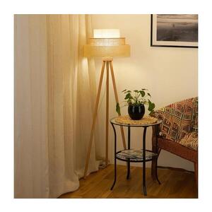 BRILAGI - Stojací lampa CEDAR LUNETA 1xE27/15W/230V ratan/hnědá/krémová 607964 obraz