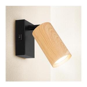 BRILAGI - Nástěnné bodové svítidlo SELE 1xGU10/30W/230V černá/dekor dubu WO-Z0-A-OEM obraz