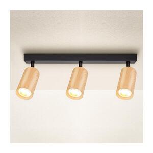 BRILAGI - Bodové svítidlo SELE 3xGU10/30W/230V černá/dekor dubu WO-Z3-A-OEM obraz