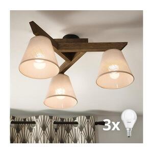BRILAGI - LED Přisazený lustr ANTHONY 3xE14/40W/230V dub ořech/béžová. 8590828610656 obraz