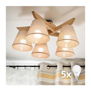 BRILAGI - LED Přisazený lustr ANTHONY 5xE14/40W/230V dub/béžová 8590828610755 obraz
