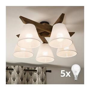 BRILAGI - LED Přisazený lustr ANTHONY 5xE14/40W/230V dub ořech/bílá 8590828610786 obraz