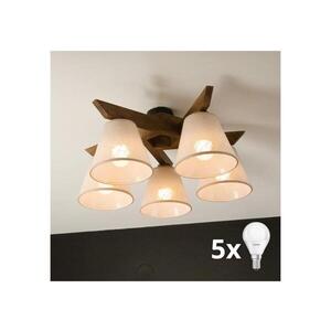 BRILAGI - LED Přisazený lustr ANTHONY 5xE14/40W/230V dub ořech/béžová 8590828610793 obraz