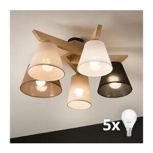 BRILAGI - LED Přisazený lustr ANTHONY 5xE14/40W/230V dub 8590828610830 obraz