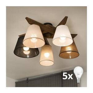 BRILAGI - LED Přisazený lustr ANTHONY 5xE14/40W/230V dub ořech 8590828610854 obraz