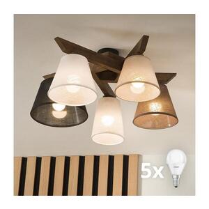BRILAGI - LED Přisazený lustr ANTHONY 5xE14/40W/230V dub ořech 8590828610878 obraz