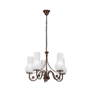 BRILAGI - LED Lustr na řetězu COTTAGE 5xE14/40W/230V hnědá/bílá BG1514+5xBG2270 obraz