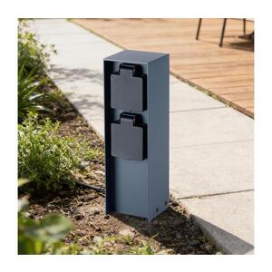 BRILAGI - Venkovní zásuvkový sloupek PILLAR 2Z SCHUKO 230V IP44 antracit BRI184 obraz