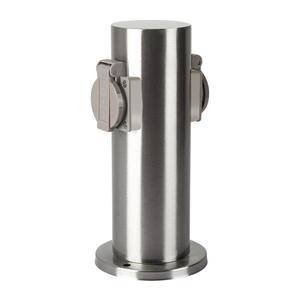 BRILAGI - Venkovní zásuvkový sloupek PILLAR 2Z SCHUKO 230V IP44 matný chrom BRI188 obraz