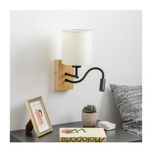 BRILAGI - LED Nástěnná lampa NUBILA WOOD 1xE27/25W/230V+LED/3W dub/černá/krémová BRI129 obraz