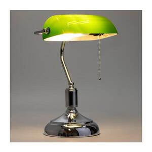 BRILAGI - Stolní lampa BANK OFFICE 1xE27/60W/230V lesklý chrom/zelená L352-ZE/CHR obraz