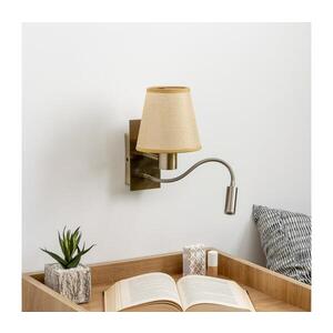 BRILAGI - LED Nástěnná lampa NUBILA 1xE27/25W/230V+LED/3W mosaz/světle hnědá BG1557+BG1571 obraz