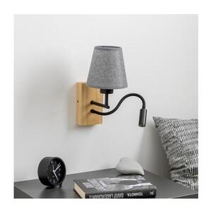 BRILAGI - LED Nástěnná lampa NUBILA WOOD 1xE27/25W/230V + LED/3W dub/šedá BG1564+BG1569 obraz
