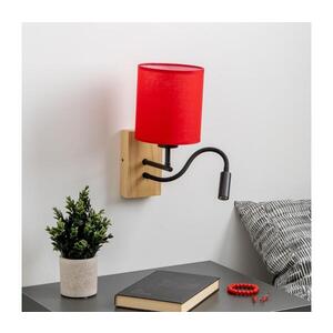 BRILAGI - LED Nástěnná lampa NUBILA WOOD 1xE27/25W/230V + LED/3W dub/červená BG1564+BG1578 obraz