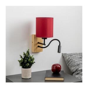 BRILAGI-LED Nástěnná lampa NUBILA WOOD 1xE27/25W/230V+LED/3W dub/pompej. červená BG1564+BG1579 obraz