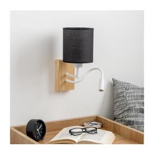 BRILAGI - LED Nástěnná lampa NUBILA WOOD 1xE27/25W/230V + LED/3W dub/černá BG1565+BG1581 obraz