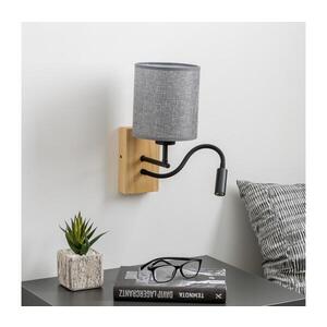 BRILAGI - LED Nástěnná lampa NUBILA WOOD 1xE27/25W/230V + LED/3W dub/šedá BG1564+BG1582 obraz