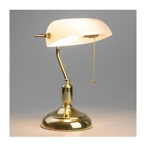 BRILAGI - Stolní lampa BANK OFFICE 1xE27/60W/230V zlatá/bílá L352-BI/ZLA obraz