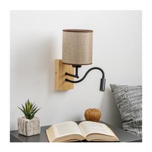 BRILAGI - LED Nástěnná lampa NUBILA WOOD 1xE27/25W/230V + LED/3W dub/hnědá BG1564+BG1583 obraz