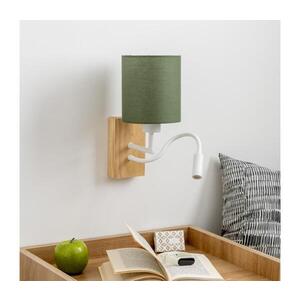 BRILAGI - LED Nástěnná lampa NUBILA WOOD 1xE27/25W/230V + LED/3W dub/zelená BG1565+BG1576 obraz