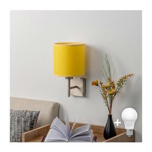 BRILAGI - LED Nástěnné svítidlo NUBILA 1xE27/60W/230V matný chrom/žlutá EG32507+BG2452 obraz