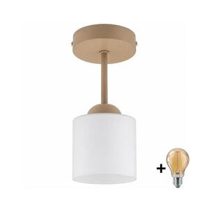 BRILAGI - LED Přisazený lustr RETRO GLASS 1xE27/60W/230V pr. 10 cm béžová/bílá BG3995+NSTK7006 obraz