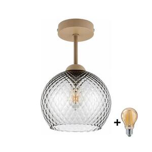 BRILAGI - LED Přisazený lustr R GLASS 1xE27/60W/230V pr. 25 cm béžová/kouř šedá BG3995+NSTK7486 obraz