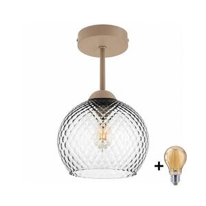 BRILAGI - LED Přisazený lustr R GLASS 1xE27/60W/230V pr. 18 cm béžová/kouř šedá BG3995+NSTK7466 obraz