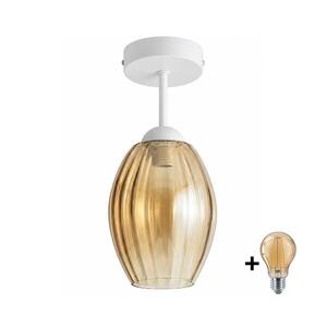 BRILAGI - LED Přisazený lustr R GLASS 1xE27/60W/230V pr. 17cm bílá/kouř béžová BG3992+NSTK7499 obraz