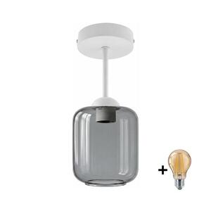 BRILAGI - LED Přisazený lustr R GLASS 1xE27/60W/230V pr. 14 cm bílá/kouř šedá BG3992+NSTK7758 obraz