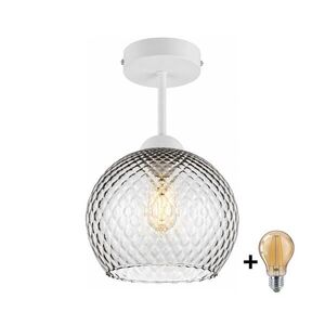 BRILAGI - LED Přisazený lustr R GLASS 1xE27/60W/230V pr. 25 cm bílá/kouř šedá BG3992+NSTK7486 obraz