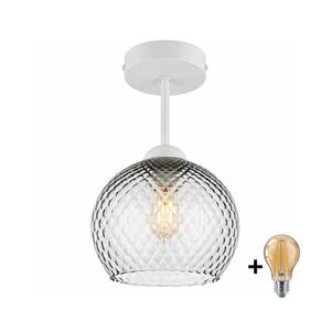 BRILAGI - LED Přisazený lustr R GLASS 1xE27/60W/230V pr. 18 cm bílá/kouř šedá BG3992+NSTK7466 obraz