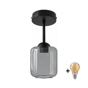 BRILAGI - LED Přisazený lustr R GLASS 1xE27/60W/230V pr. 14 cm černá/kouř šedá BG3989+NSTK7758 obraz
