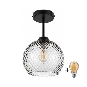 BRILAGI - LED Přisazený lustr R GLASS 1xE27/60W/230V pr. 25 cm černá/kouř šedá BG3989+NSTK7486 obraz