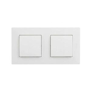 Legrand - Dvojitý jednopólový vypínač č. 1 s rámečekem NILOE STEP bílá LR0061+LR0054+LR0054 obraz