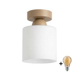 BRILAGI - LED Stropní svítidlo RETRO GLASS 1xE27/60W/230V pr. 10 cm béžová/bílá BG3994+NSTK7006 obraz