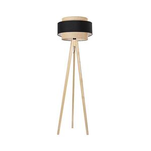 Stojací lampa 1xE27/60W/230V béžová S-SOSNA-AB JUTA+CZARNY obraz