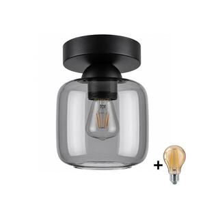 BRILAGI - LED Stropní svítidlo R GLASS 1xE27/60W/230V pr. 14 cm černá/kouř šedá BG3988+NSTK7758 obraz