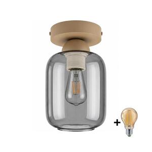 BRILAGI - LED Stropní svítidlo R GLASS 1xE27/60W/230V pr. 14 cm béžová/kouř šedá BG3994+NSTK7757 obraz