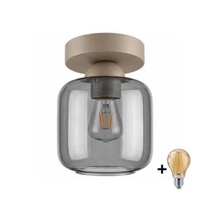 BRILAGI - LED Stropní svítidlo R GLASS 1xE27/60W/230V pr. 14 cm béžová/kouř šedá BG3994+NSTK7758 obraz