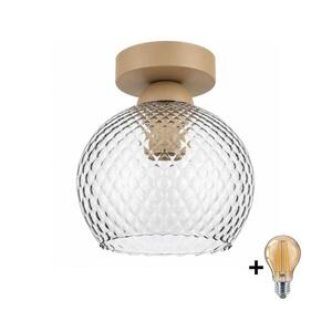 BRILAGI - LED Stropní svítidlo R GLASS 1xE27/60W/230V pr. 18 cm béžová/kouř šedá BG3994+NSTK7466 obraz