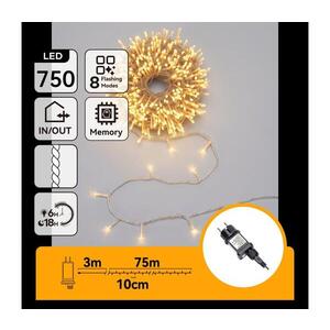 B.V. - LED Venkovní vánoční řetěz 750xLED/8 funkcí 78m IP44 teplá bílá B10303AFRJ obraz