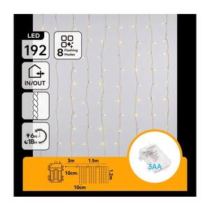 B.V. - LED Venkovní ván řetěz 192xLED/8 funkcí 3xAA 4, 5x1, 2m IP44 teplá bílá B10303AFQB obraz