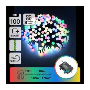 B.V. - LED Venkovní vánoční řetěz 100xLED/8 funkcí 10, 3m IP44 multicolor B10303K5O obraz