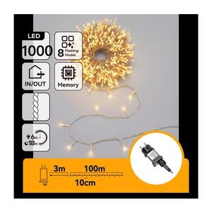 B.V. - LED Venkovní vánoční řetěz 1000xLED/8 funkcí 103m IP44 teplá bílá B10303AFRK obraz
